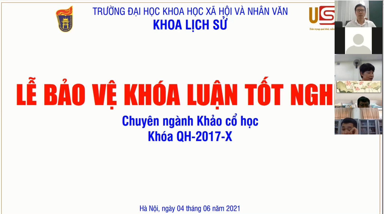 Khoa Lịch sử tổ chức bảo vệ khoá luận trực tuyến